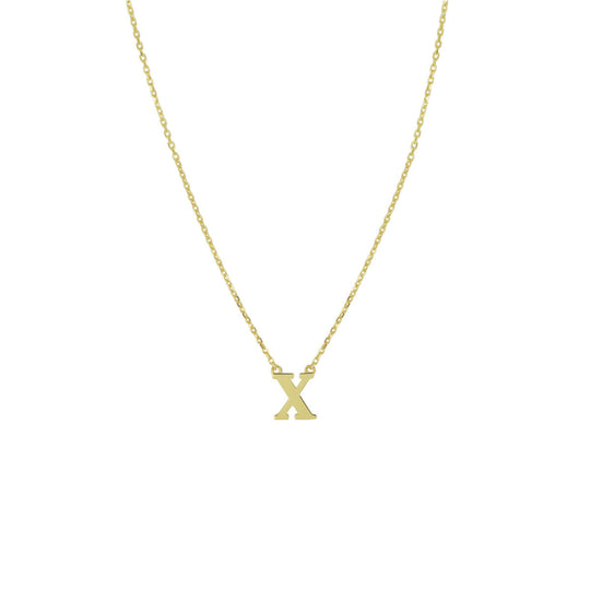 14k Gouden Letter Collier – Anker Schakel 0,8 mm, 40–44 cm Verstelbaar