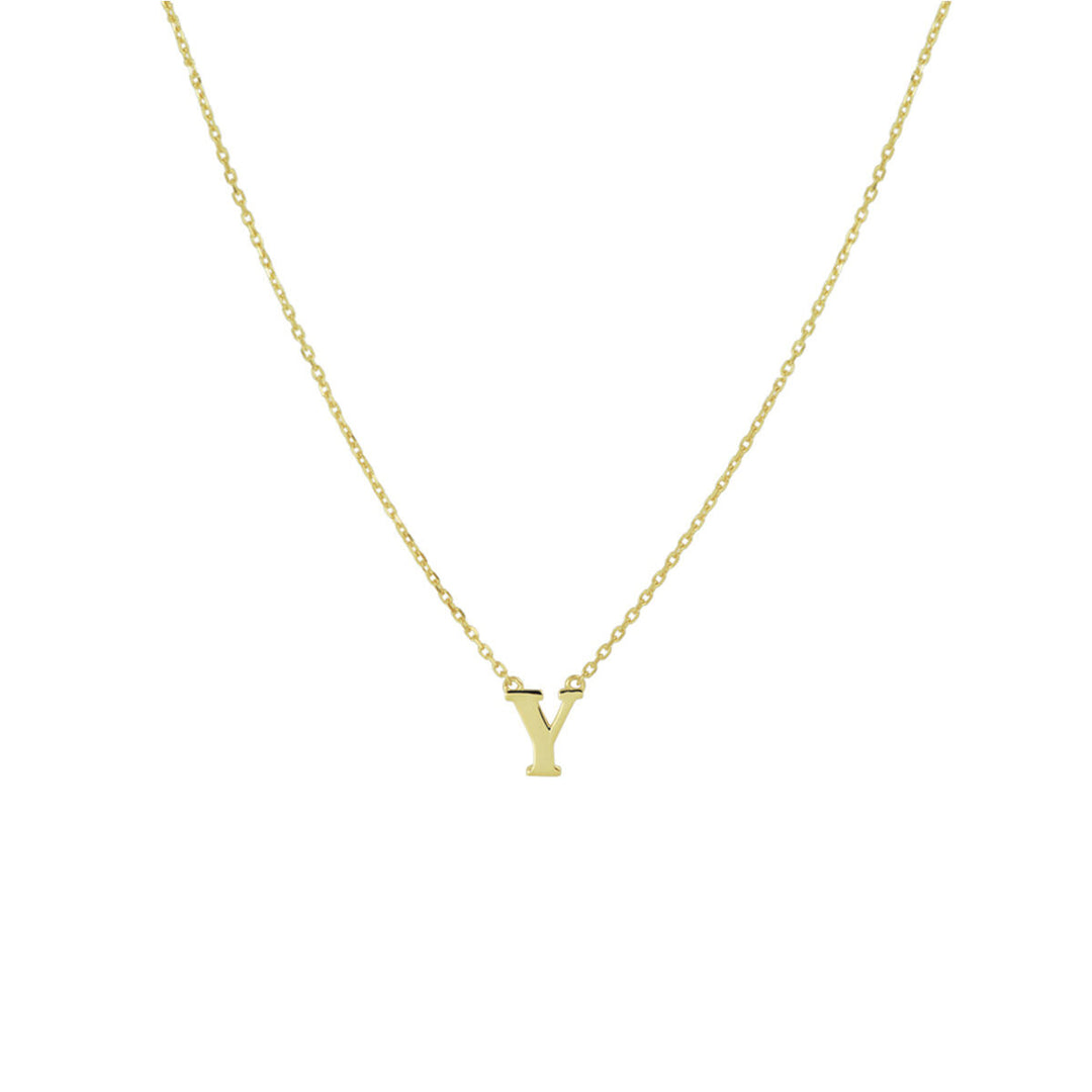 14k Gouden Letter Collier – Anker Schakel 0,8 mm, 40–44 cm Verstelbaar