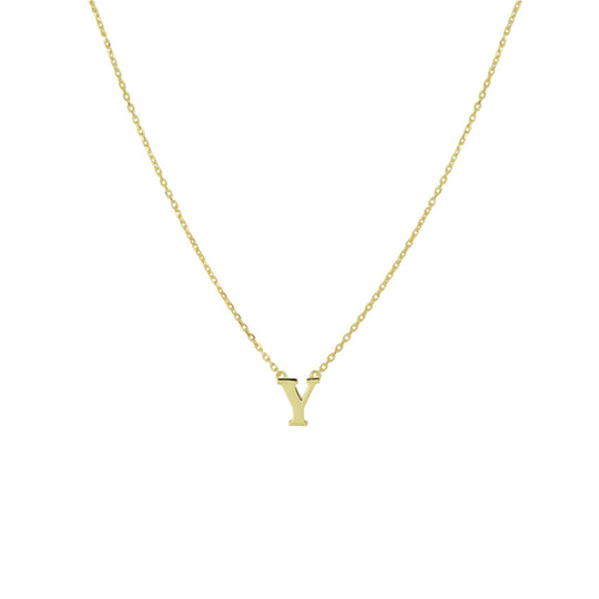 14k Gouden Letter Collier – Anker Schakel 0,8 mm, 40–44 cm Verstelbaar