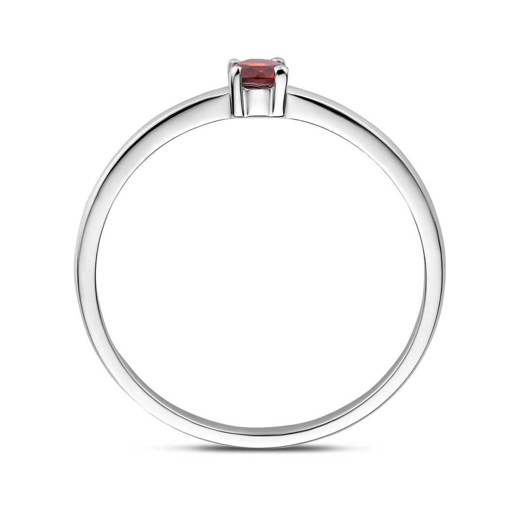 925 Zilveren Ring Januari Granaat Geboortesteen 3mm
