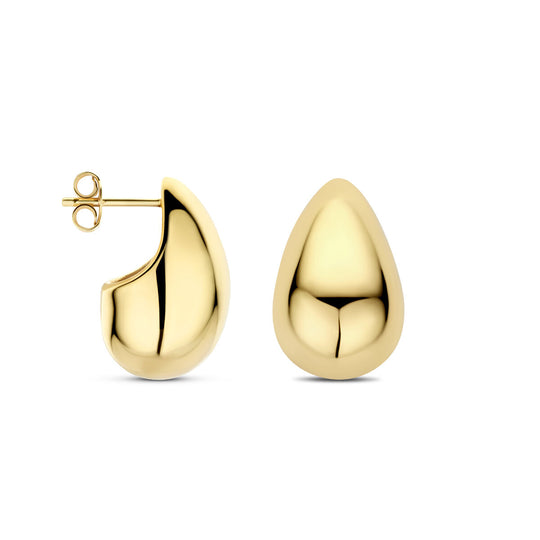 Verguld 925 zilveren oorknoppen druppelvorm – 20x12,5mm