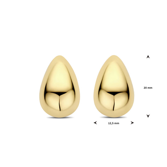 Verguld 925 zilveren oorknoppen druppelvorm – 20x12,5mm