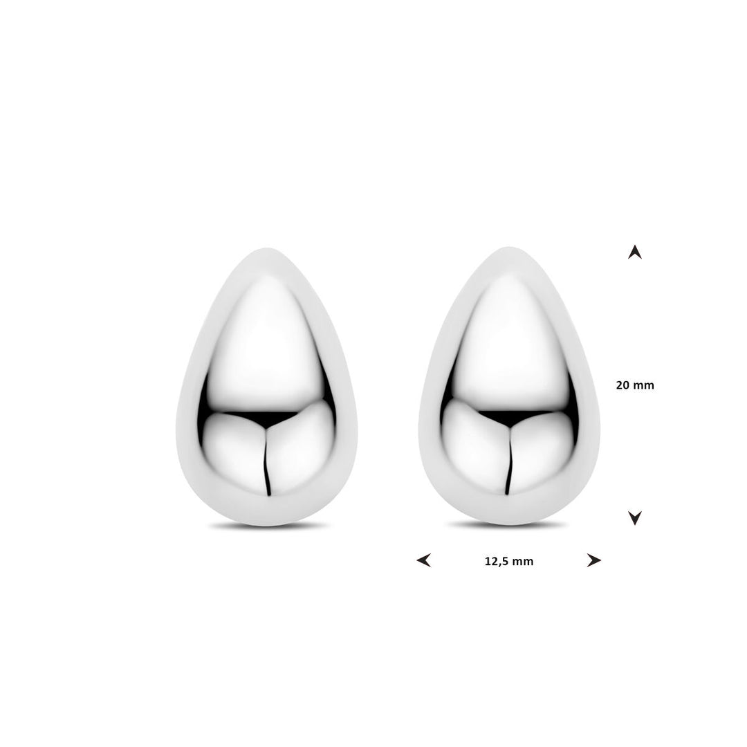 Gerhodineerd 925 zilveren oorknoppen druppelvorm – 20x12,5mm