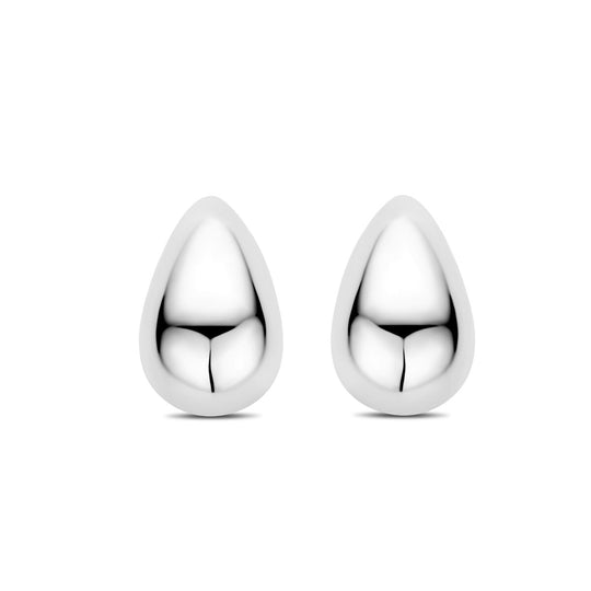 Gerhodineerd 925 zilveren oorknoppen druppelvorm – 20x12,5mm