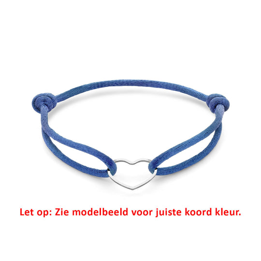 Satijnen Armband met Verguld Hartje – Verstelbaar 13–26 cm