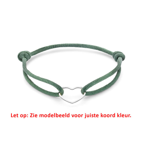 Satijnen Armband met Verguld Hartje – Verstelbaar 13–26 cm
