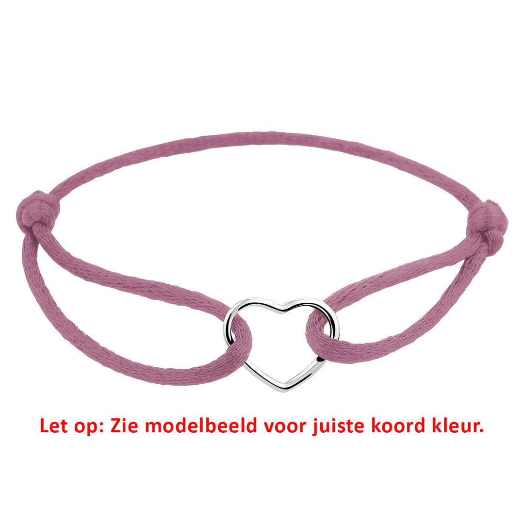 Satijnen Armband met Verguld Hartje – Verstelbaar 13–26 cm
