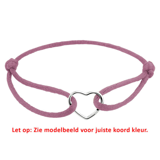 Satijnen Armband met Verguld Hartje – Verstelbaar 13–26 cm