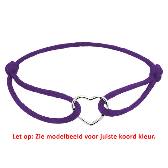 Satijnen Armband met Verguld Hartje – Verstelbaar 13–26 cm