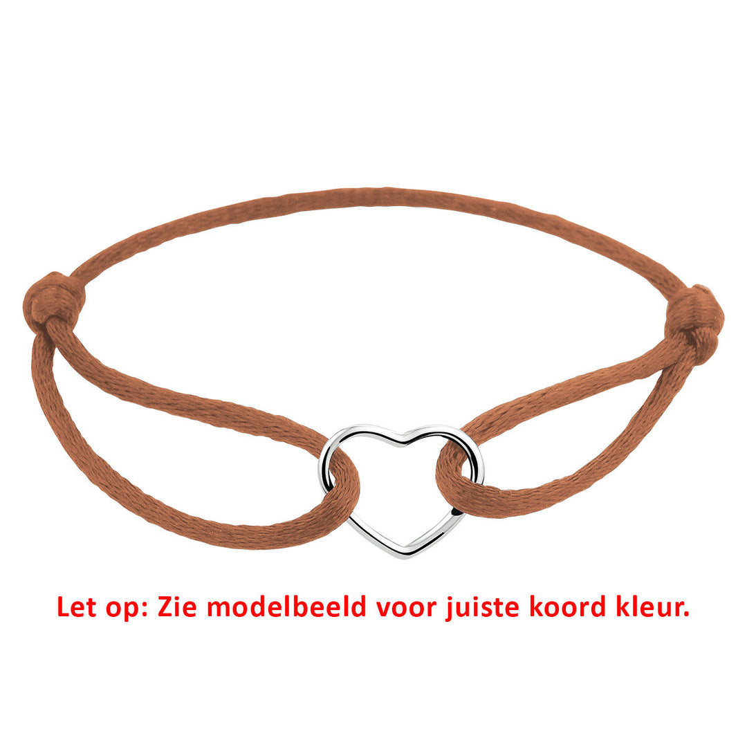 Satijnen Armband met Verguld Hartje – Verstelbaar 13–26 cm