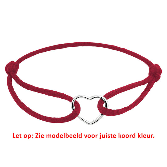 Satijnen Armband met Verguld Hartje – Verstelbaar 13–26 cm